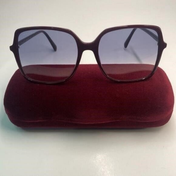 💯- New Authentic GUCCI  Oversized Square GG0544S Sunglasses Burgundy - Picture 13 of 13